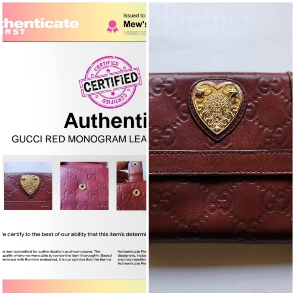 Authentic Vintage Gucci Monogram Wallet with COA